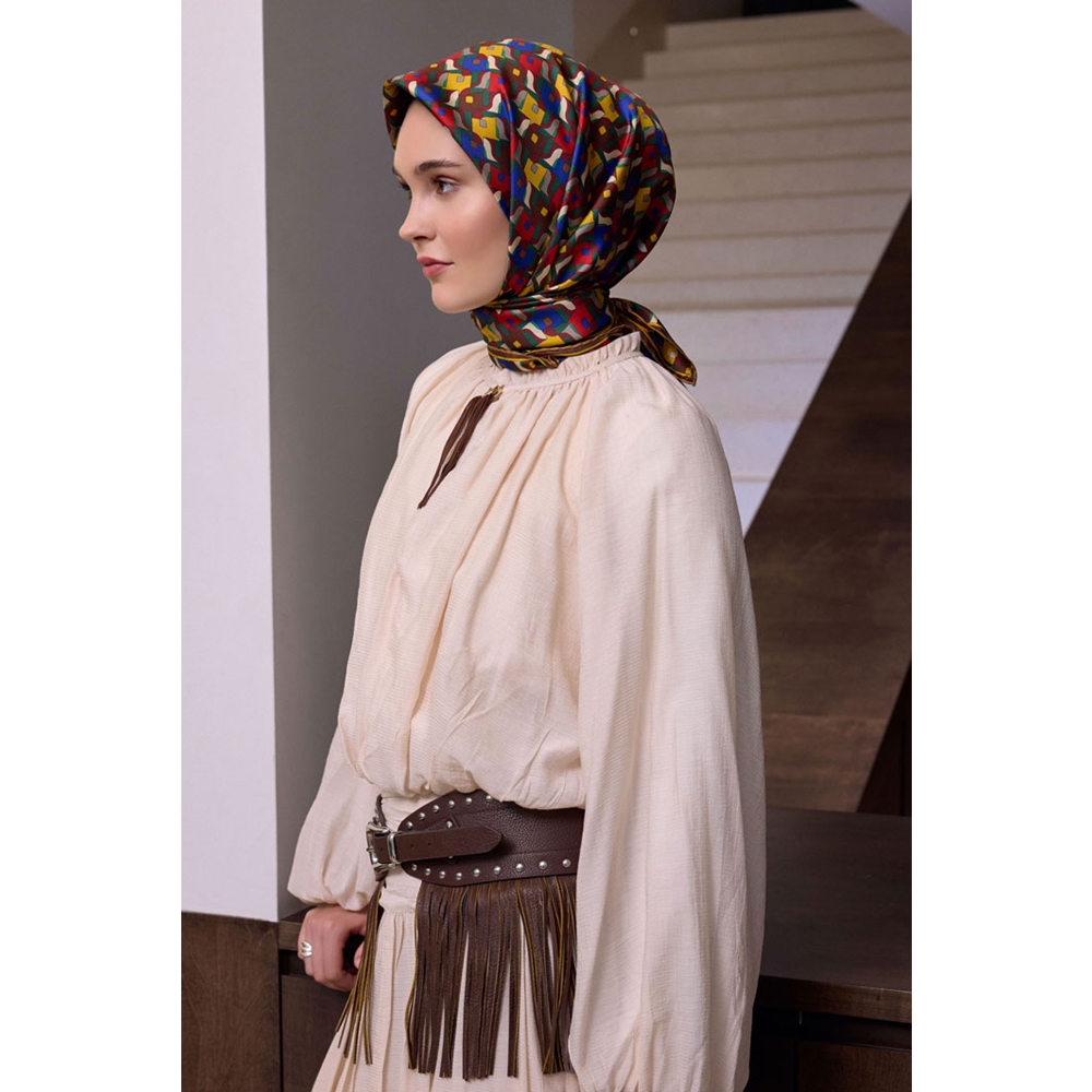 Belli Twill Saf İpek Eşarp - 2026-2027 Sonbahar-Kış 4402D (T)
