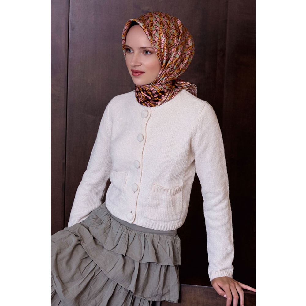 Belli Twill Saf İpek Eşarp - 2026-2027 Sonbahar-Kış 4403D (T)