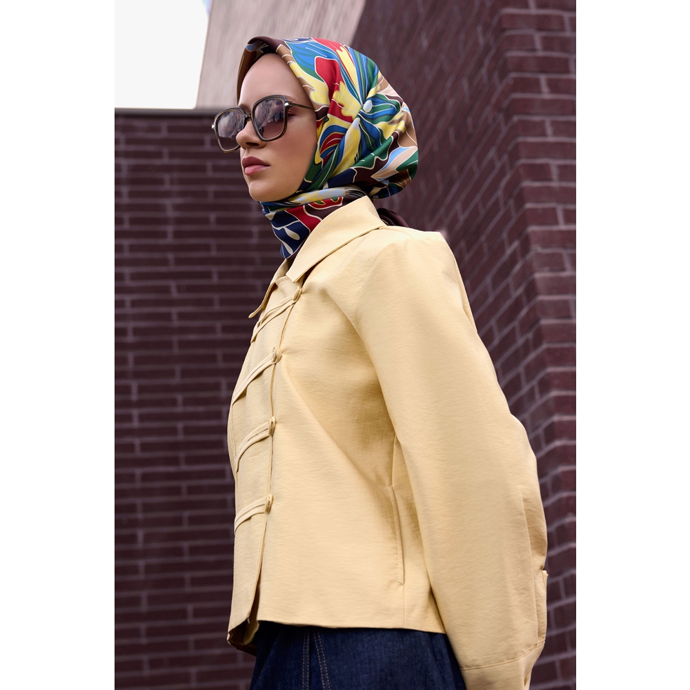 Belli Twill Saf İpek Eşarp - 2026-2027 Sonbahar-Kış 4413D (T)