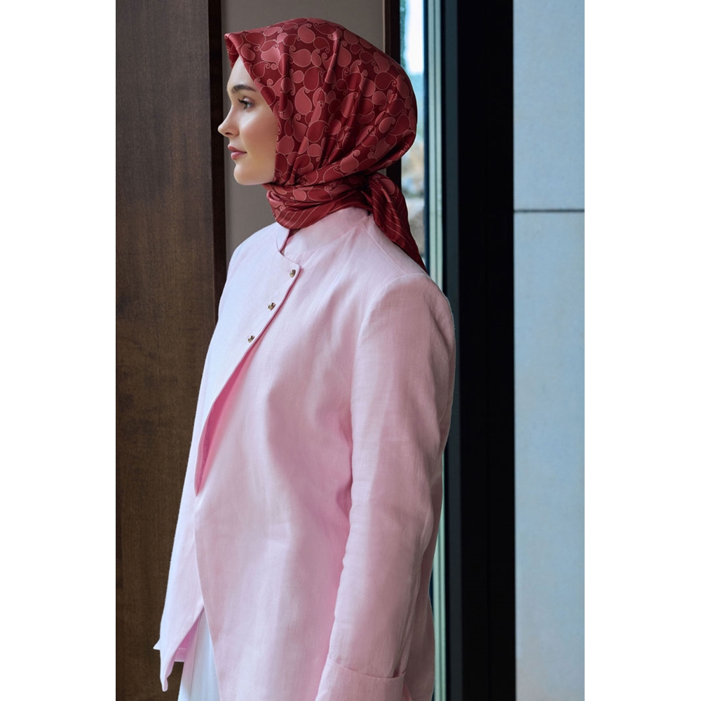 Belli Twill Saf İpek Eşarp - 2026-2027 Sonbahar-Kış 4422D (T)