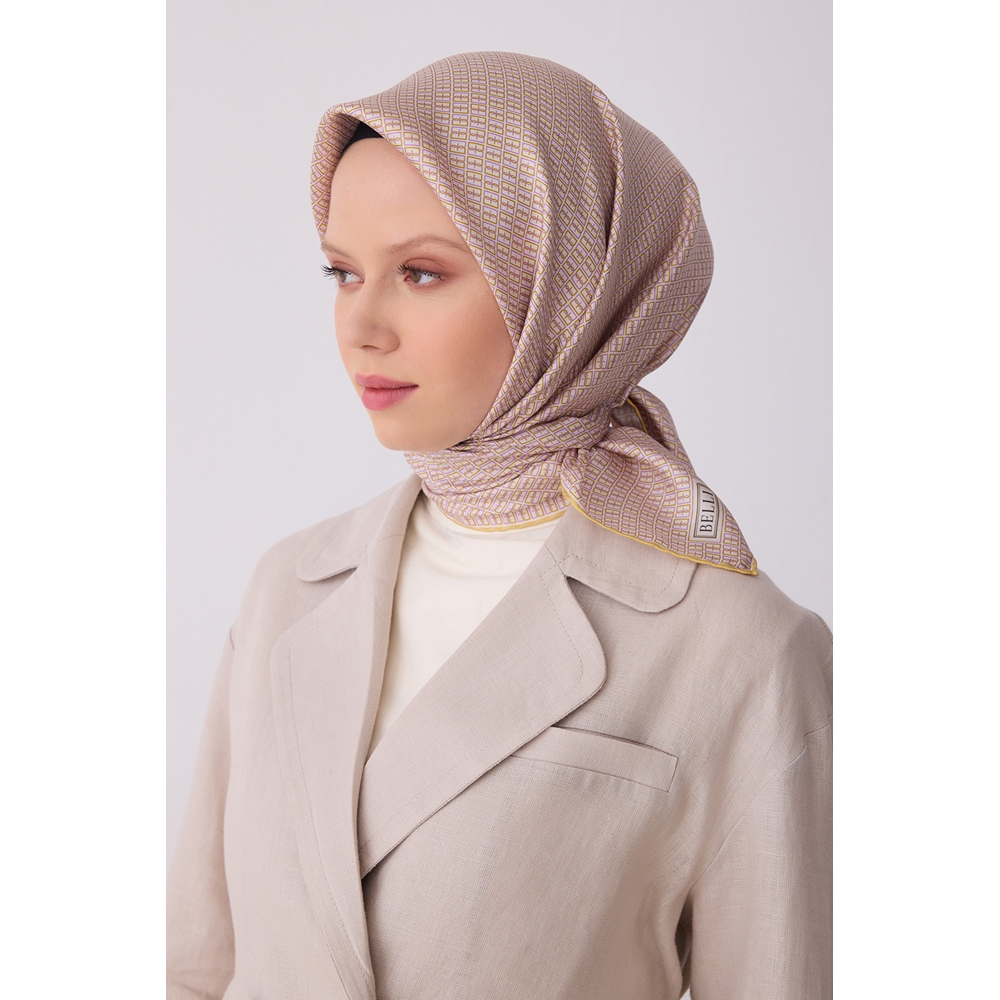 Belli Twill Saf İpek Eşarp 2026 Yaz Sezonu 4321D (T)