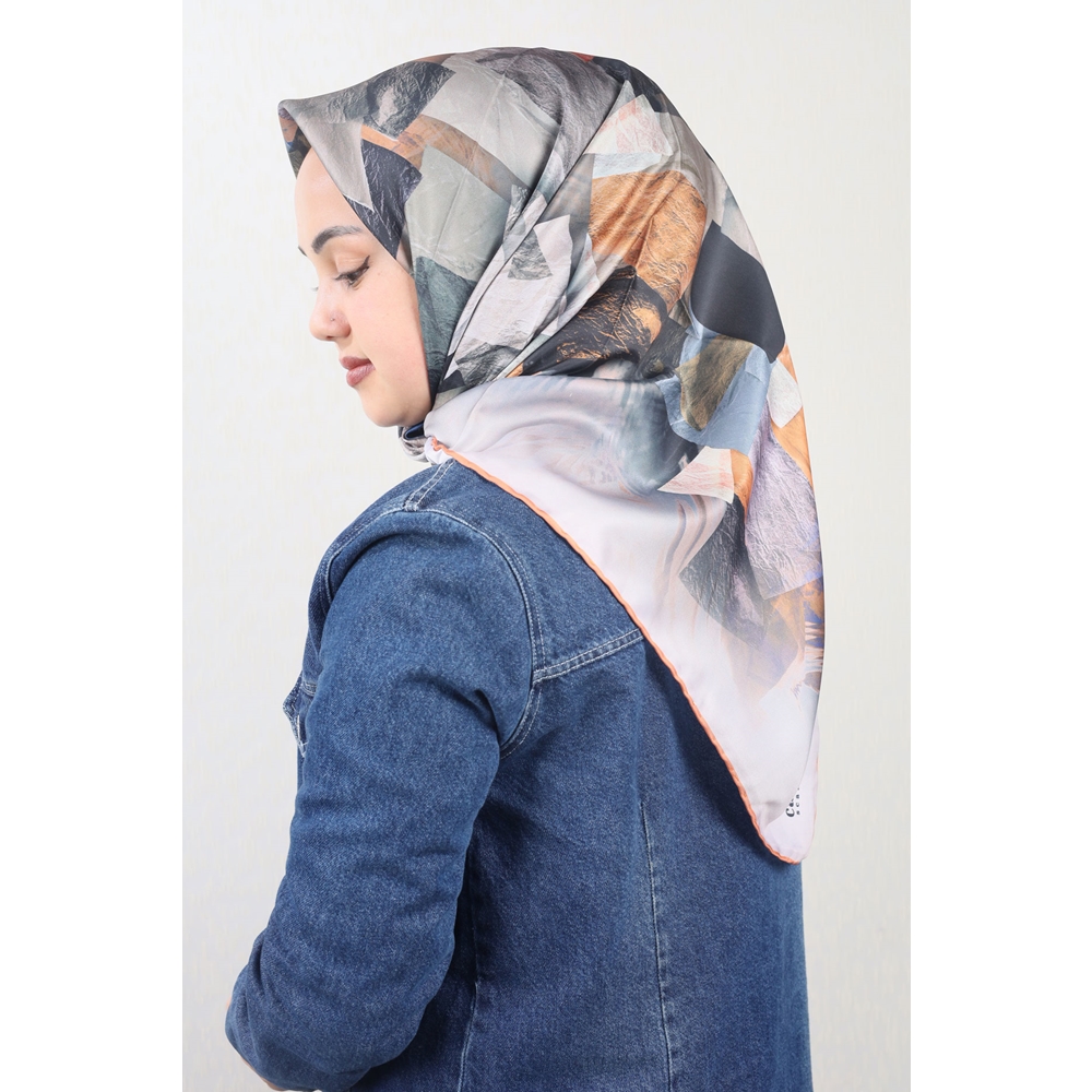 Cazz Scarf Desenli Tivil Eşarp - Desen-03 - Renk-04