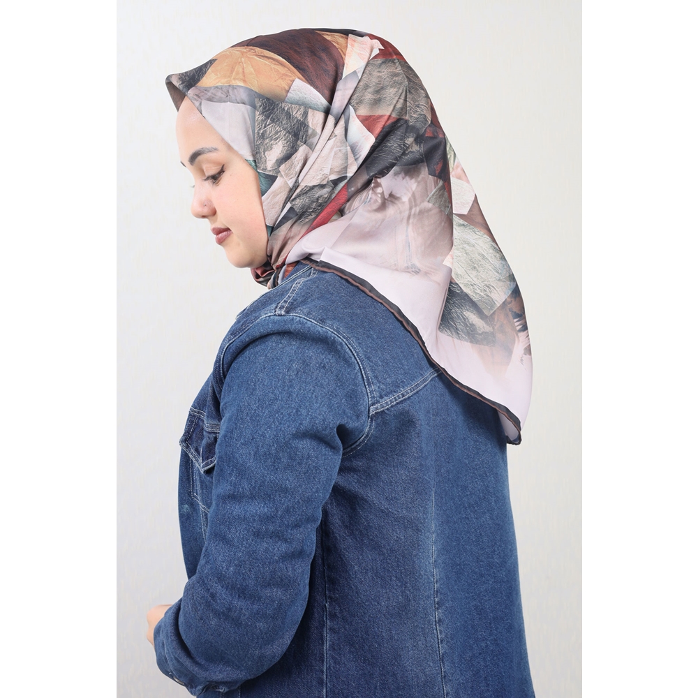 Cazz Scarf Desenli Tivil Eşarp - Desen-03 - Renk-04