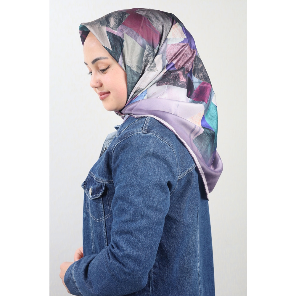 Cazz Scarf Desenli Tivil Eşarp - Desen-03 - Renk-04