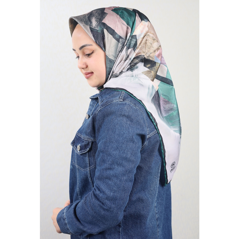 Cazz Scarf Desenli Tivil Eşarp - Desen-03 - Renk-04