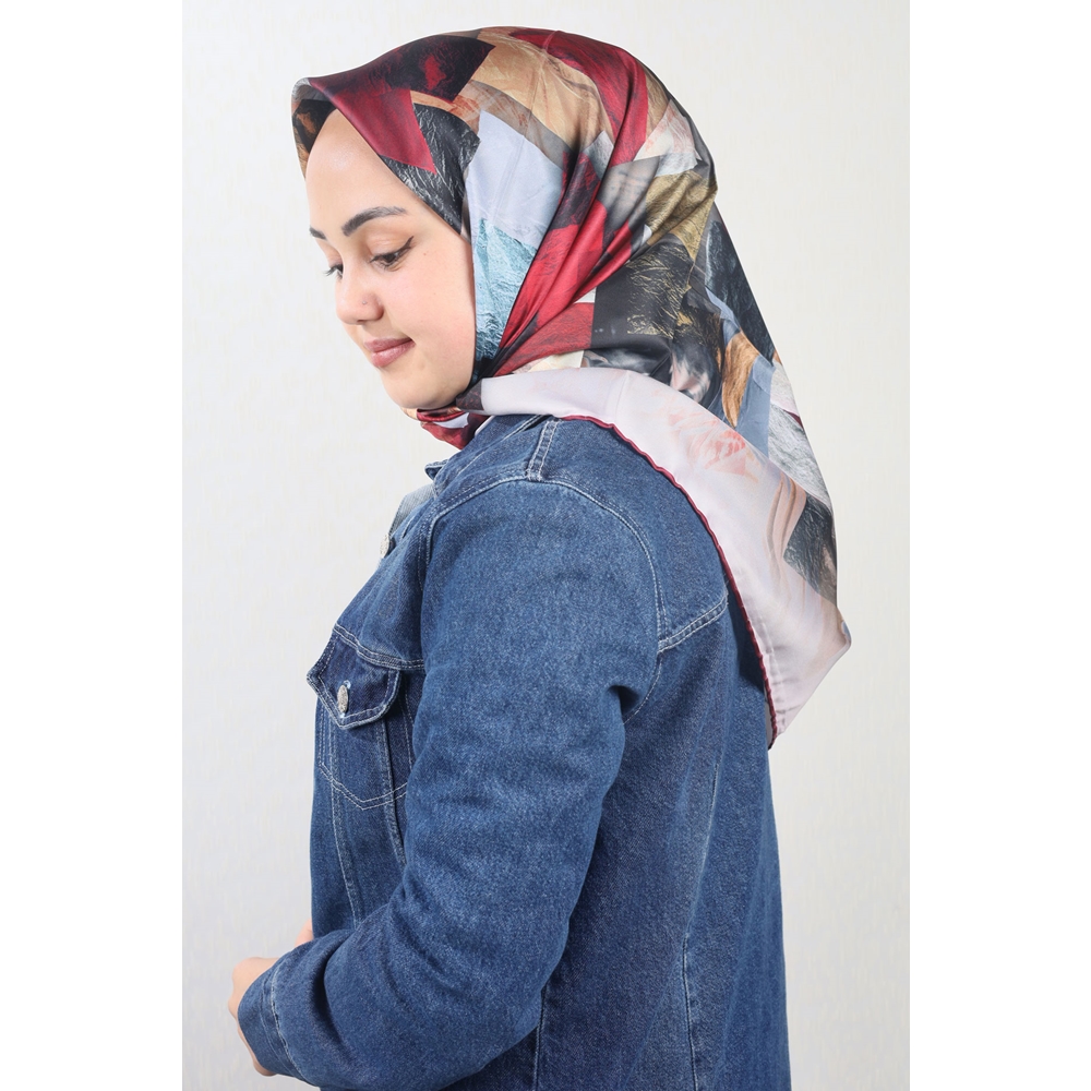 Cazz Scarf Desenli Tivil Eşarp - Desen-03 - Renk-04