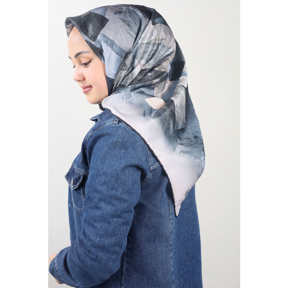 Cazz Scarf Desenli Tivil Eşarp - Desen-03 - Renk-04