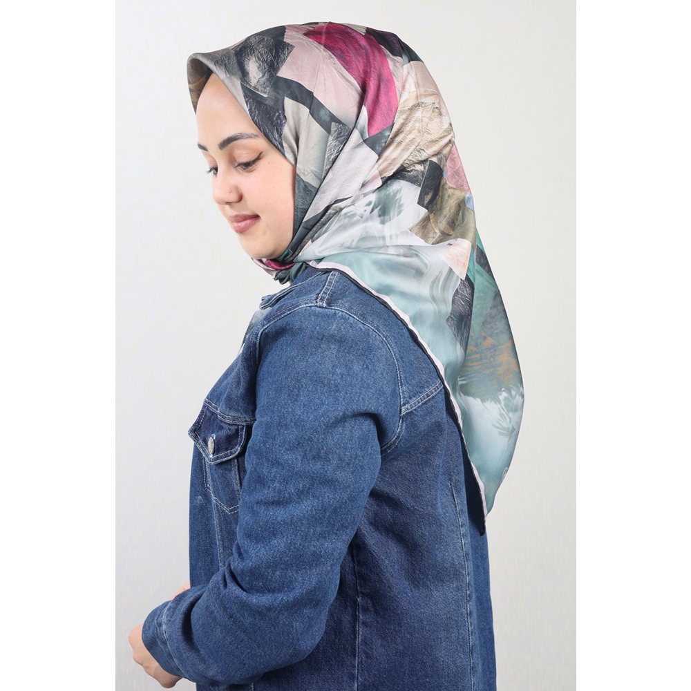 Cazz Scarf Desenli Tivil Eşarp - Desen-03 - Renk-04