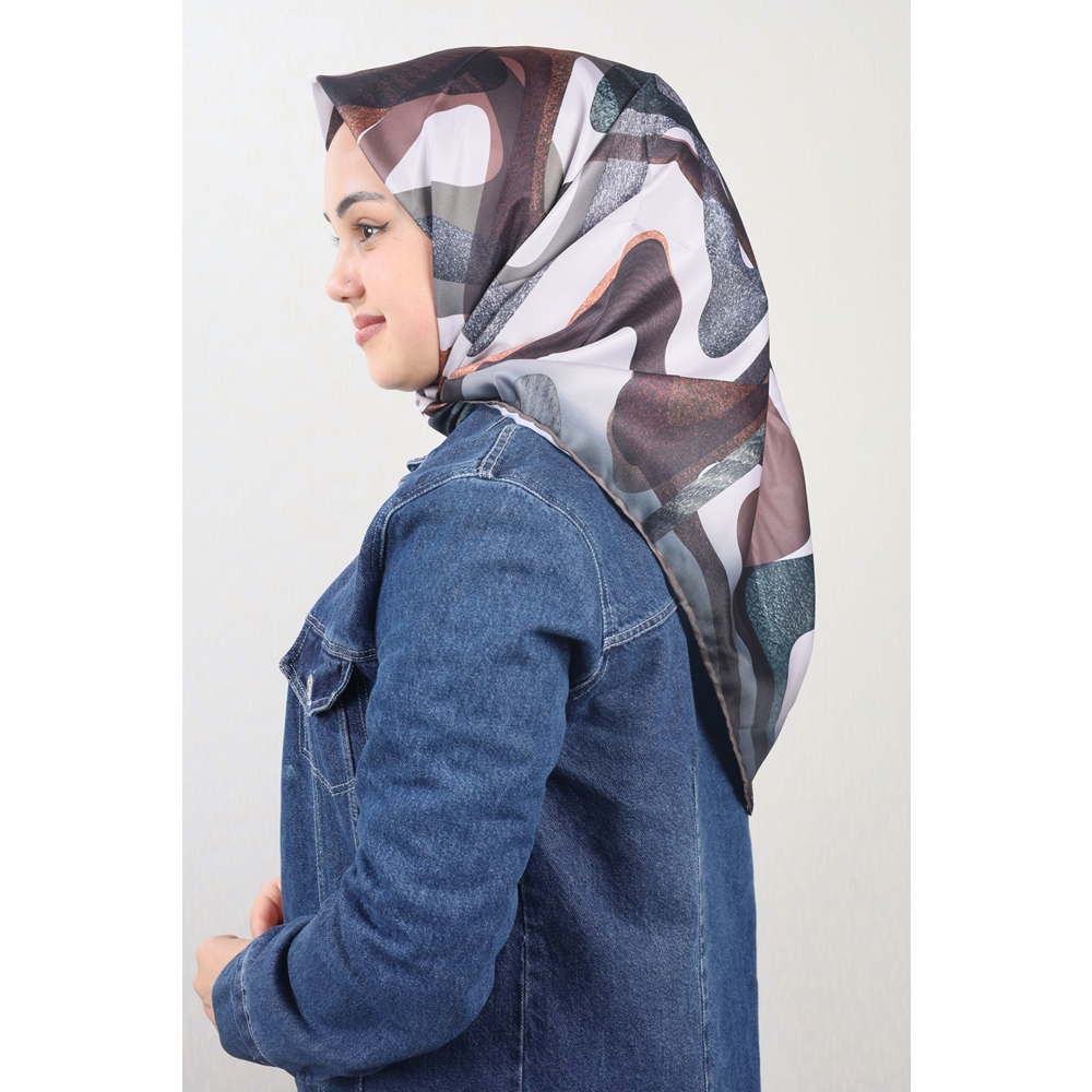 Cazz Scarf Desenli Tivil Eşarp - Desen-04 - Renk-13