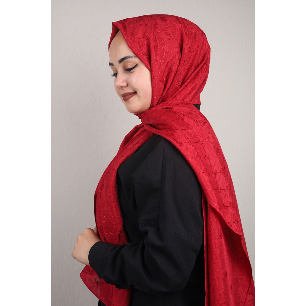 Piramit Monogram Floş Şal - Desen-02