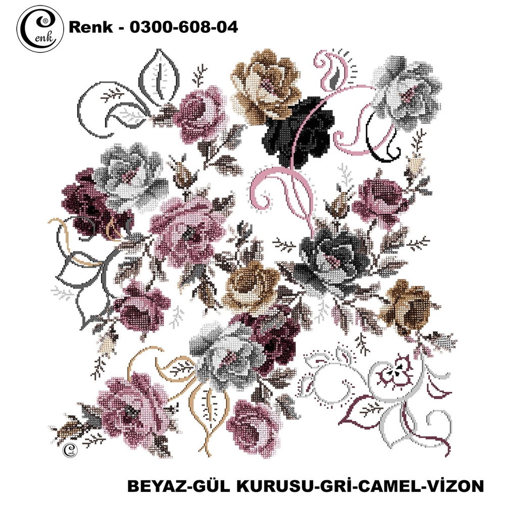 Cenk Desenli Oyalık Yazma - 0300-608 - Renk-06