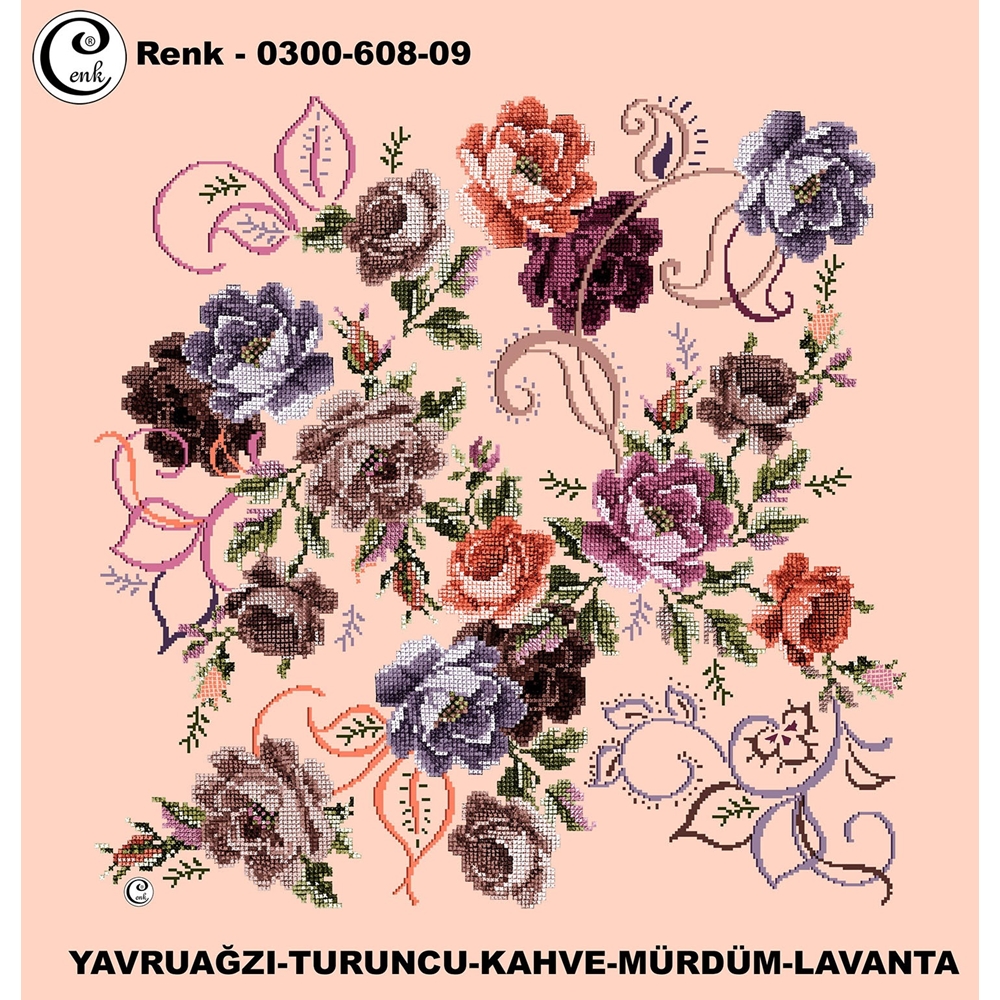 Cenk Desenli Oyalık Yazma - 0300-608 - Renk-06