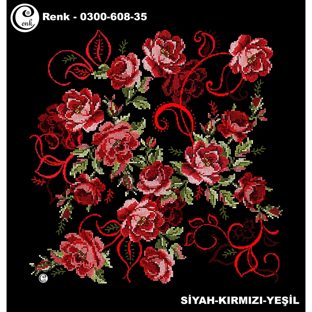 Cenk Desenli Oyalık Yazma - 0300-608 - Renk-06