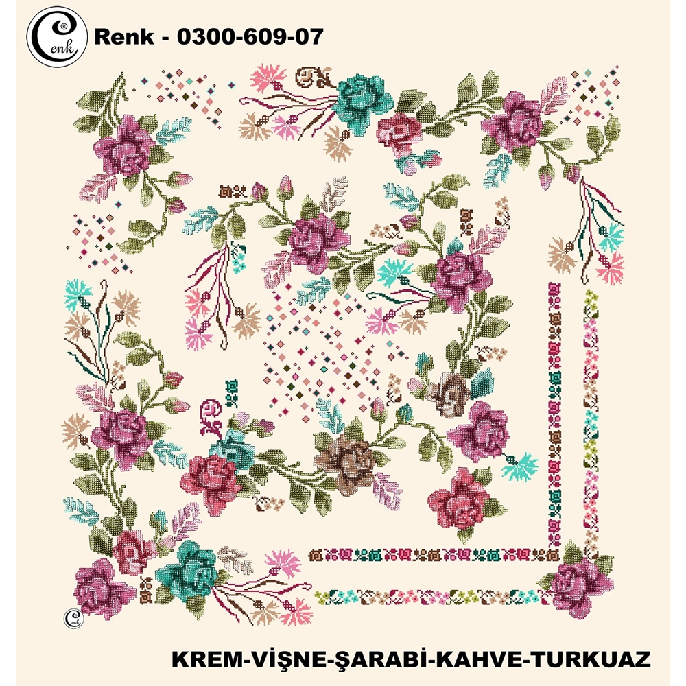 Cenk Desenli Oyalık Yazma - 0300-609 - Renk-25