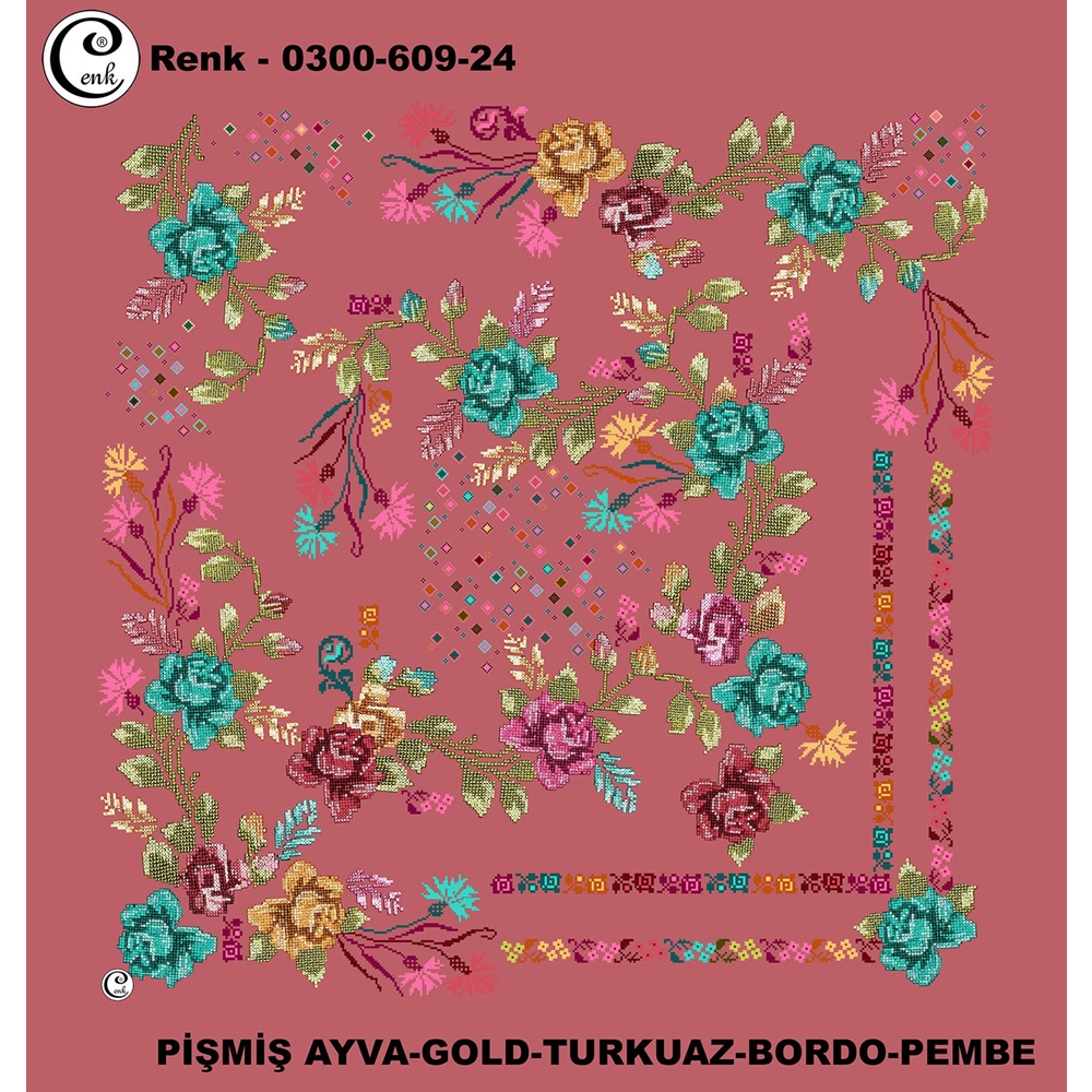 Cenk Desenli Oyalık Yazma - 0300-609 - Renk-25