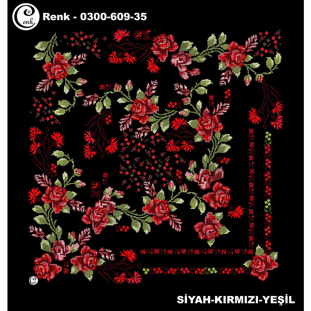 Cenk Desenli Oyalık Yazma - 0300-609 - Renk-25