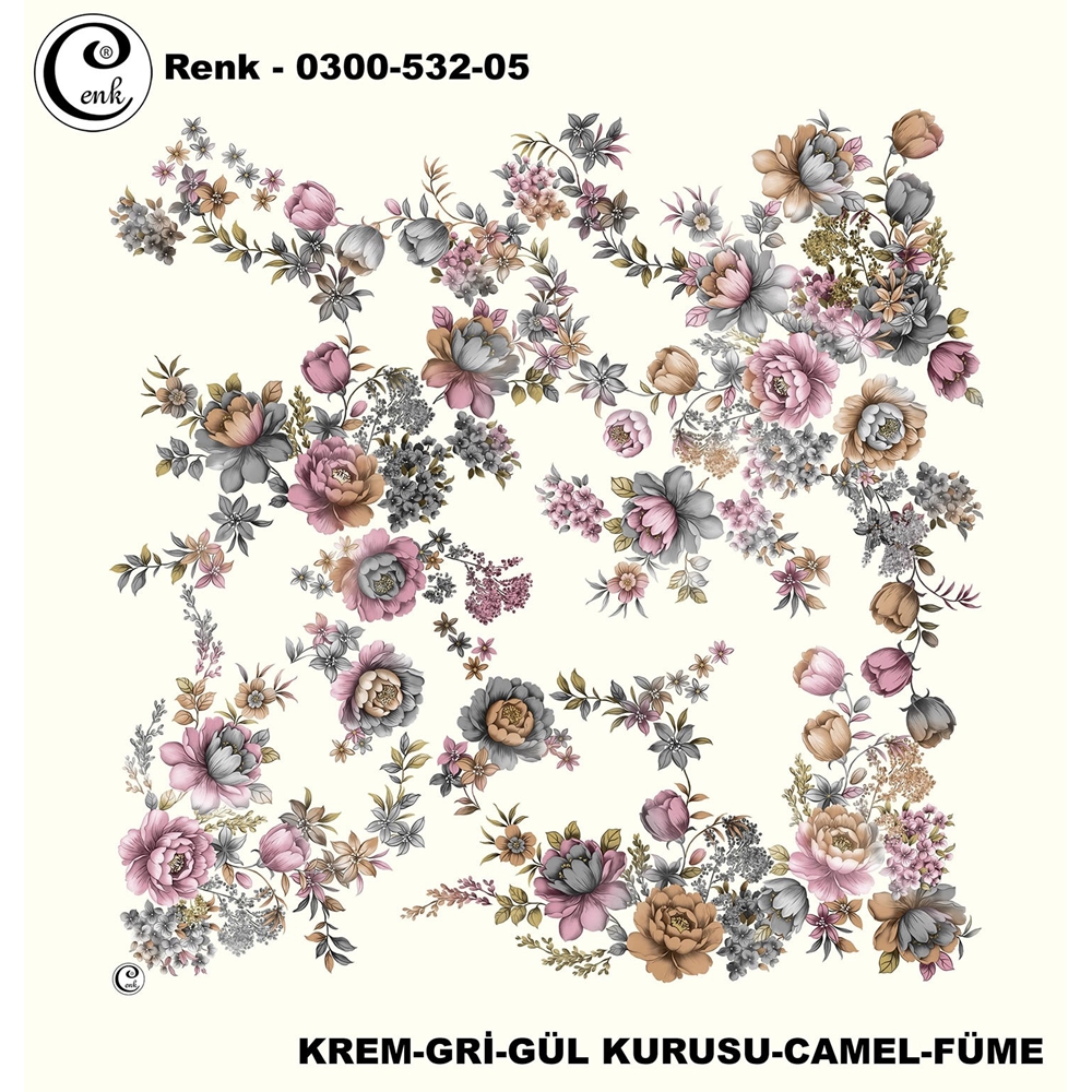 Cenk Desenli Oyalık Yazma - 0300-532 - Renk-13