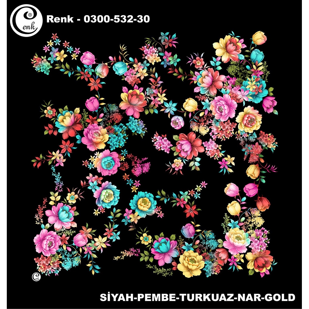 Cenk Desenli Oyalık Yazma - 0300-532 - Renk-13