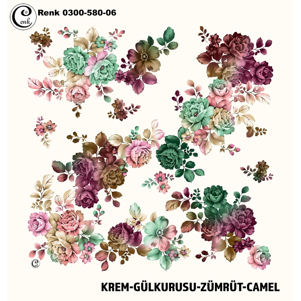 Cenk Desenli Oyalık Yazma - 0300-580