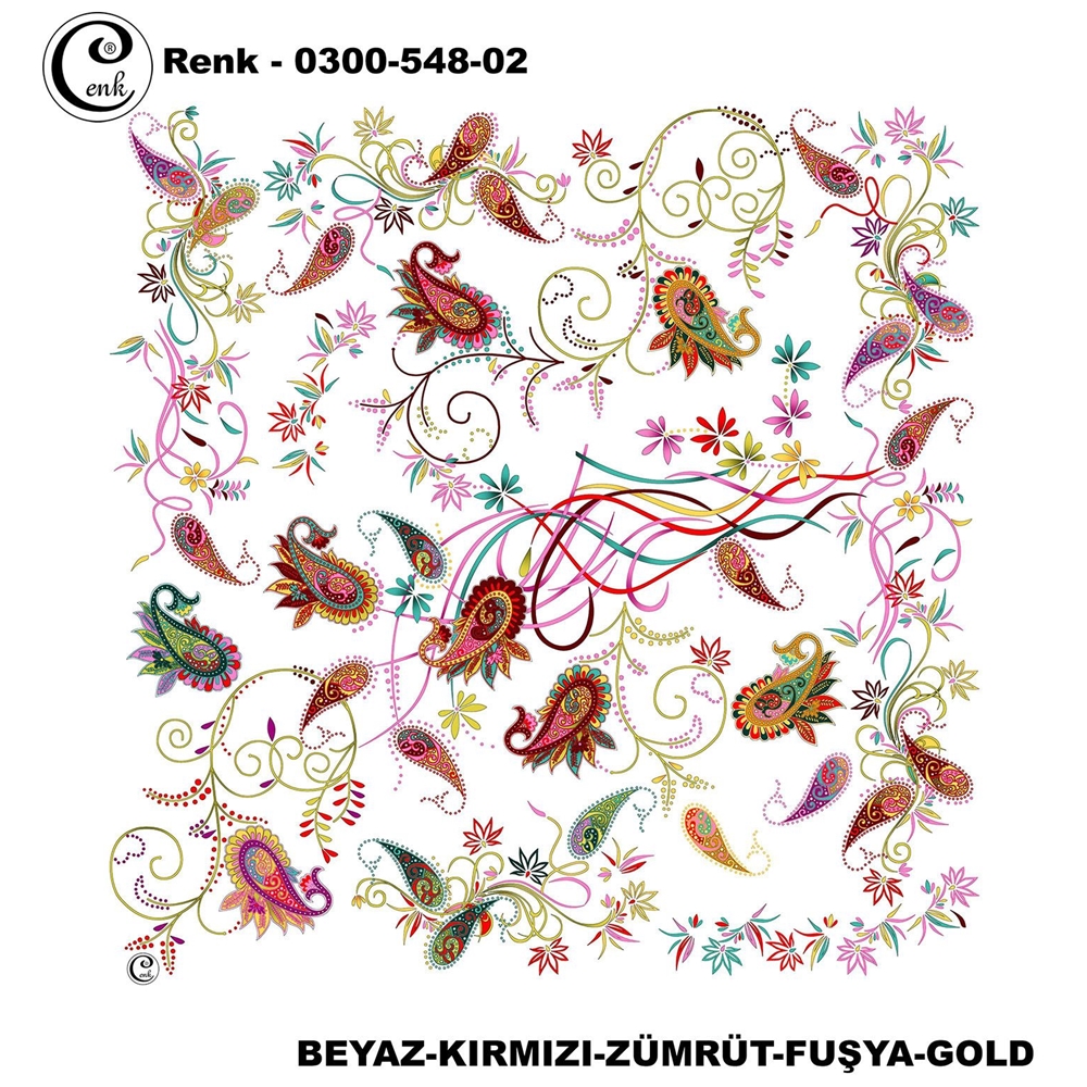 Cenk Desenli Oyalık Yazma - 0300-548 - Renk-19