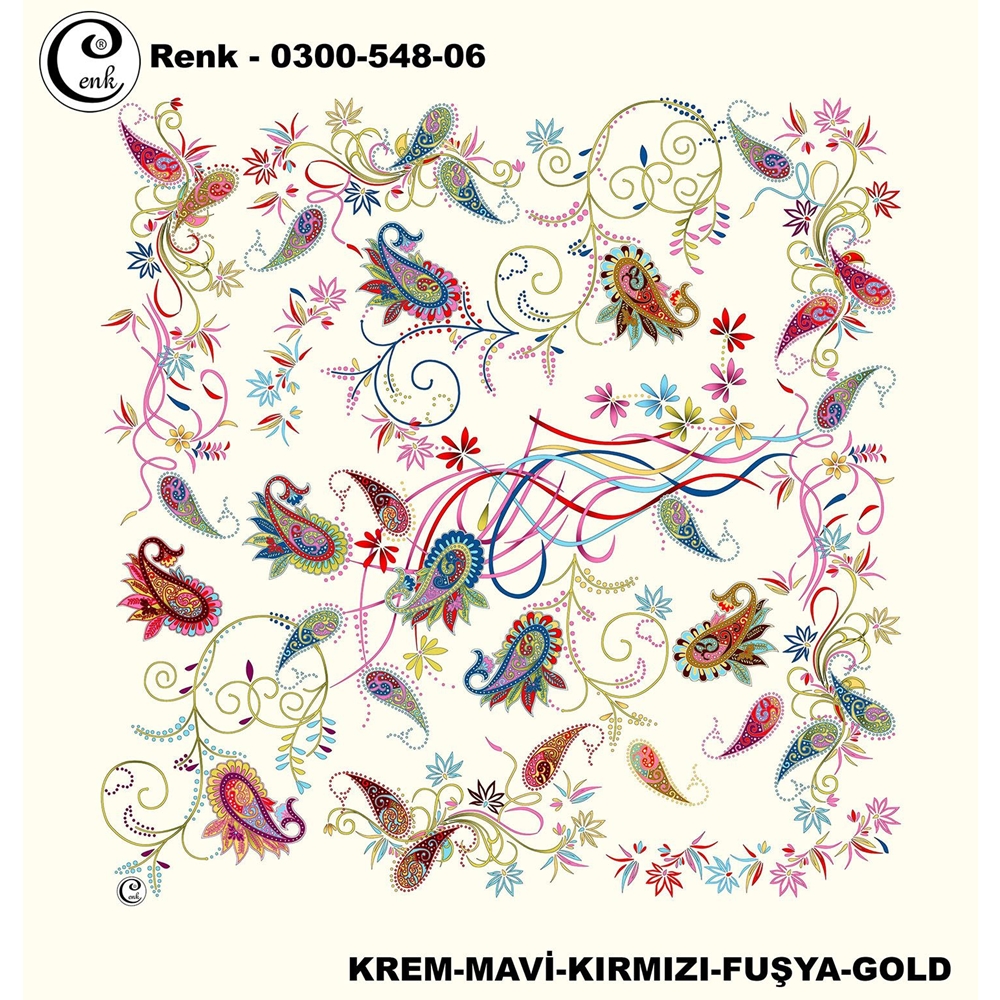 Cenk Desenli Oyalık Yazma - 0300-548 - Renk-19