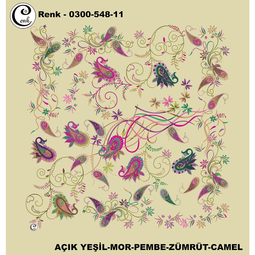 Cenk Desenli Oyalık Yazma - 0300-548 - Renk-19