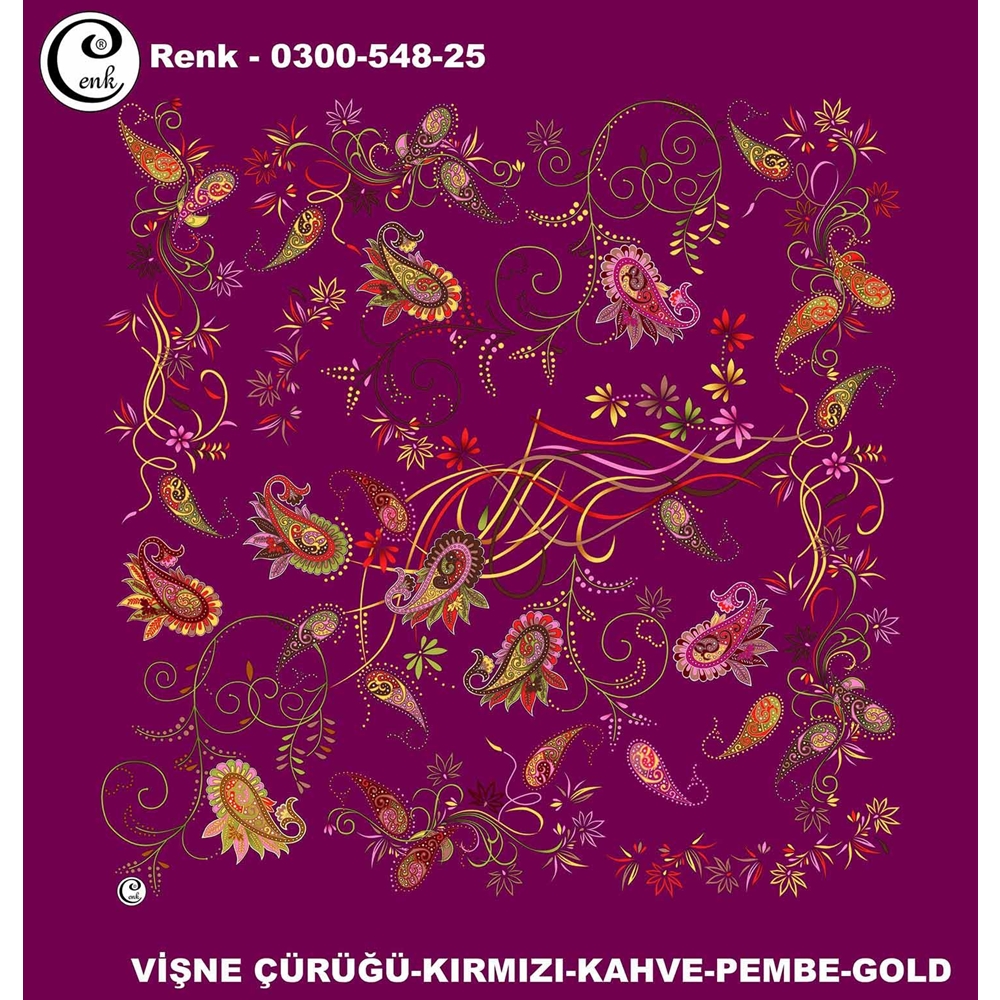 Cenk Desenli Oyalık Yazma - 0300-548 - Renk-19