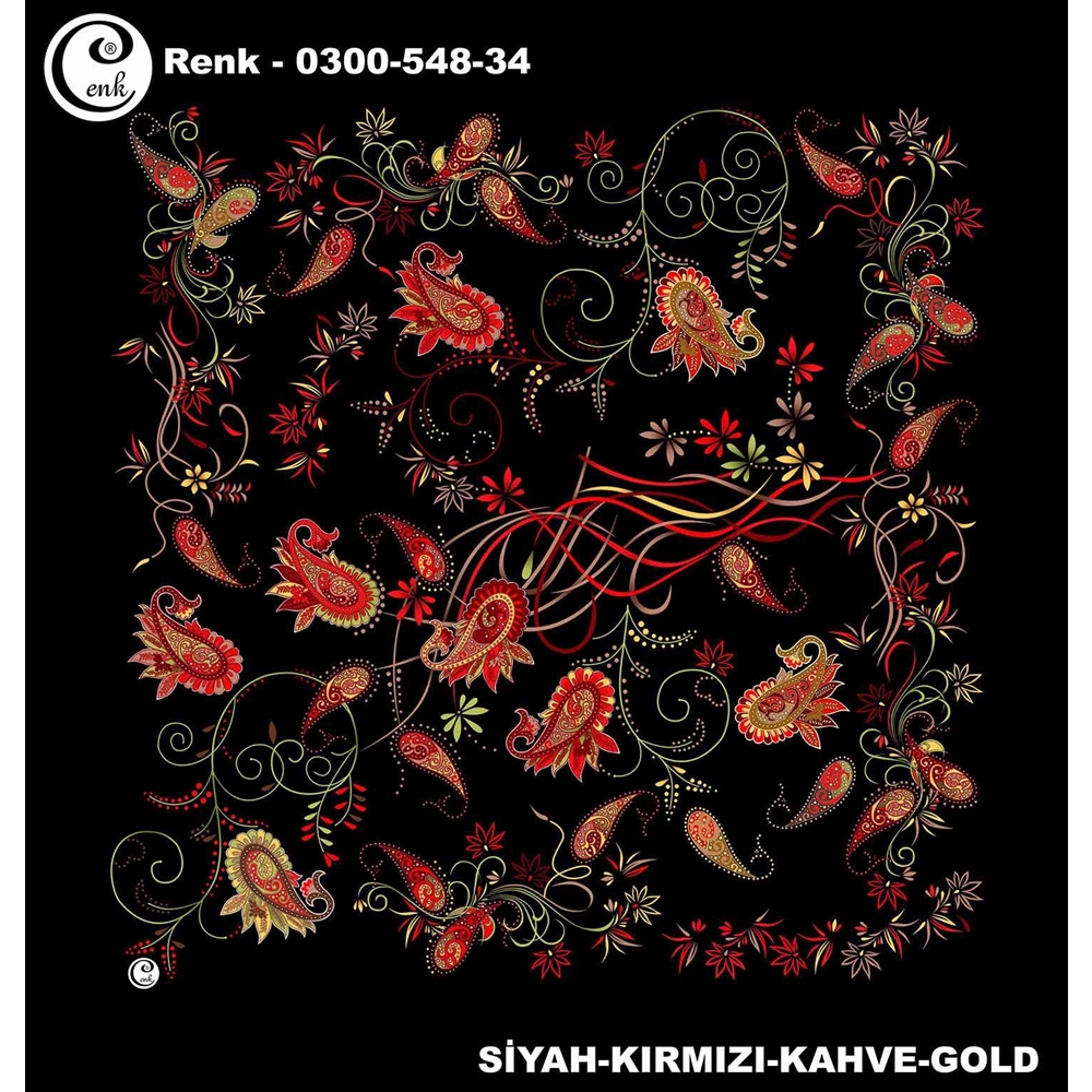 Cenk Desenli Oyalık Yazma - 0300-548 - Renk-19