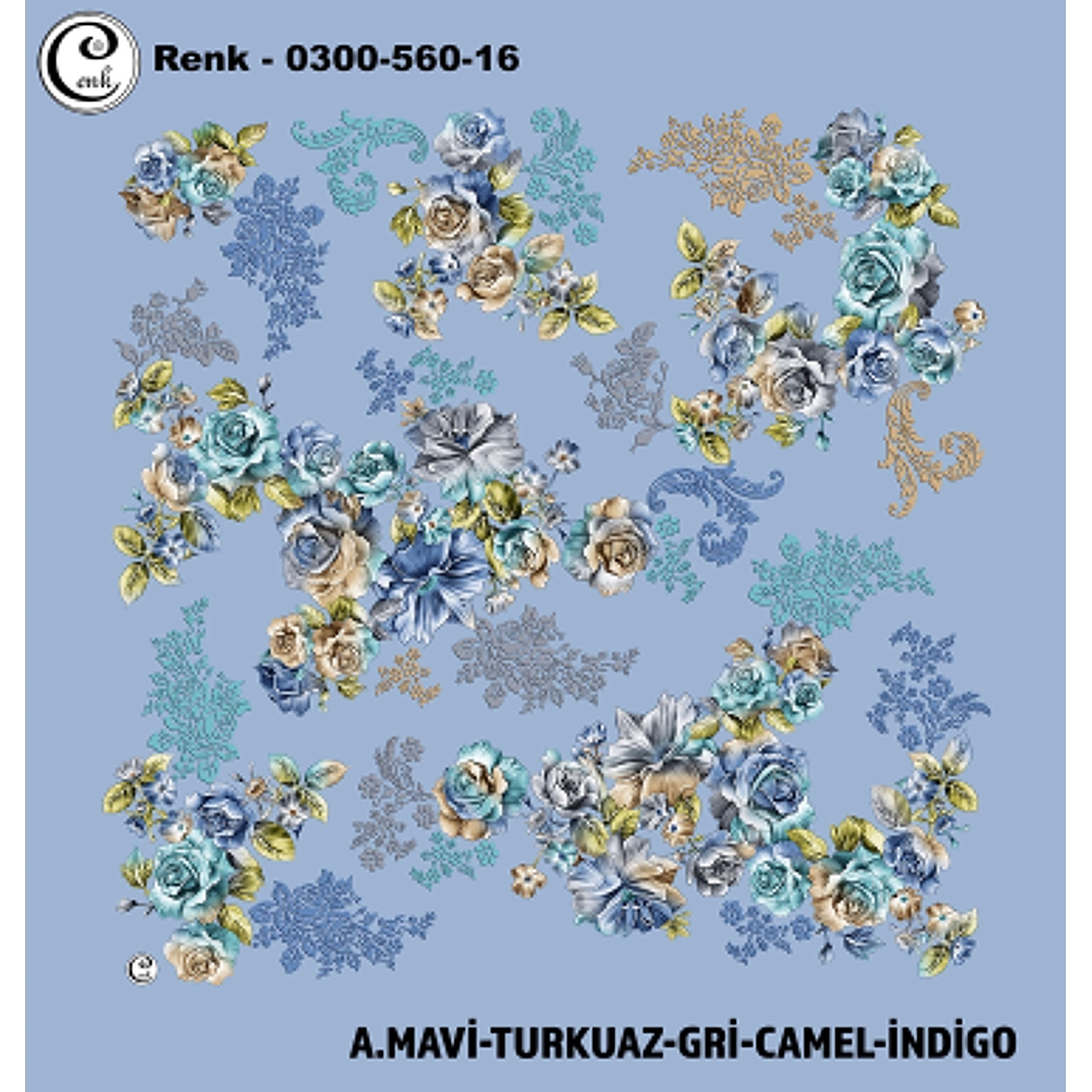 Cenk Desenli Oyalık Yazma - 0300-560