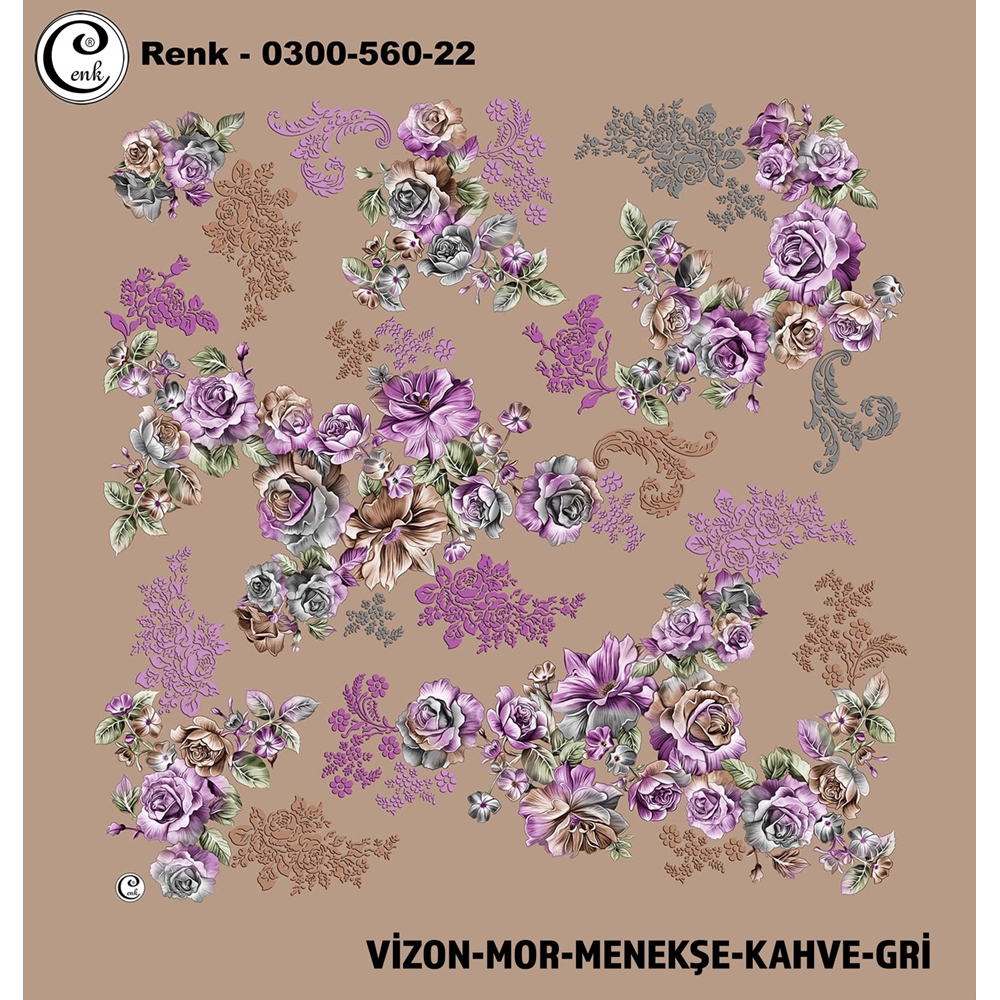 Cenk Desenli Oyalık Yazma - 0300-560 - Renk-19