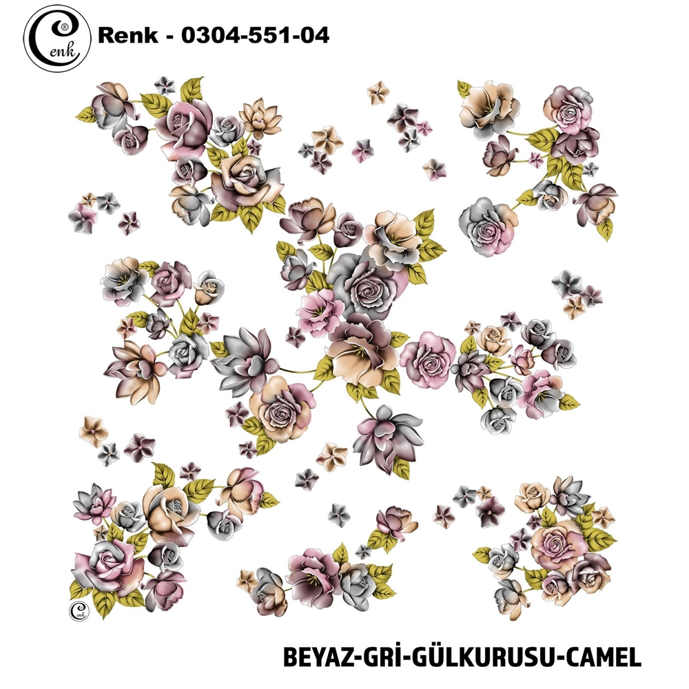 Cenk Desenli Oyalık Yazma - 0300-551 - Renk-32