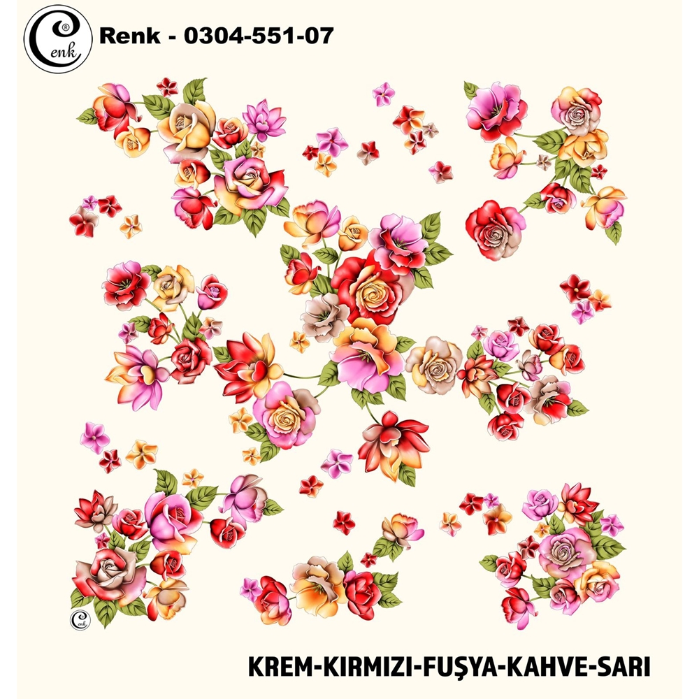 Cenk Desenli Oyalık Yazma - 0300-551 - Renk-13