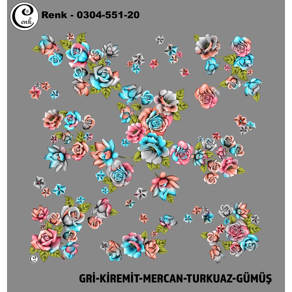 Cenk Desenli Oyalık Yazma - 0300-551 - Renk-13