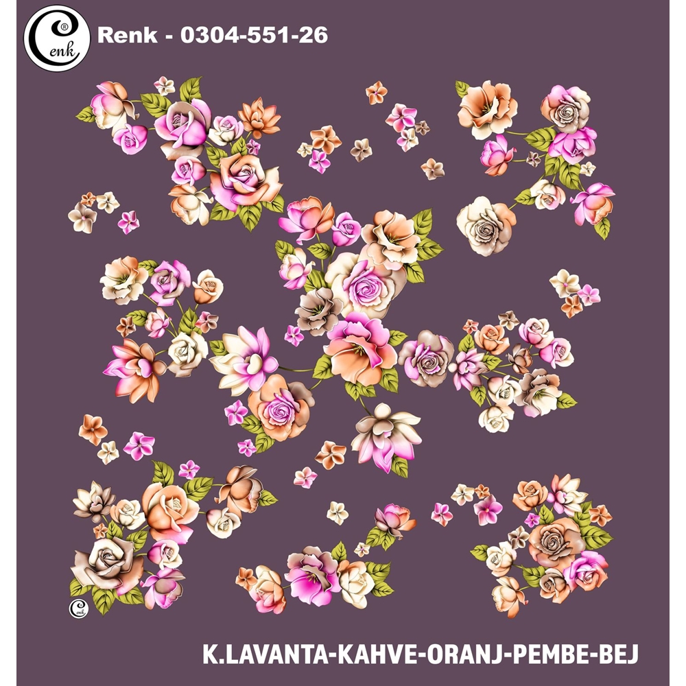 Cenk Desenli Oyalık Yazma - 0300-551 - Renk-14