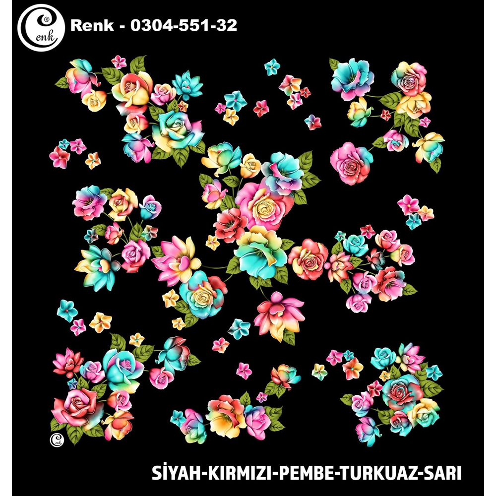 Cenk Desenli Oyalık Yazma - 0300-551 - Renk-20