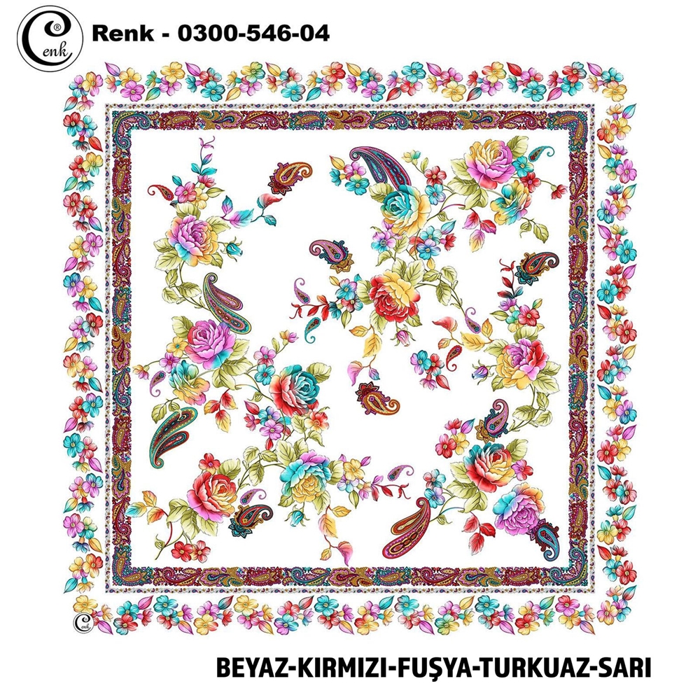 Cenk Desenli Oyalık Yazma - 0300-546 - Renk-06