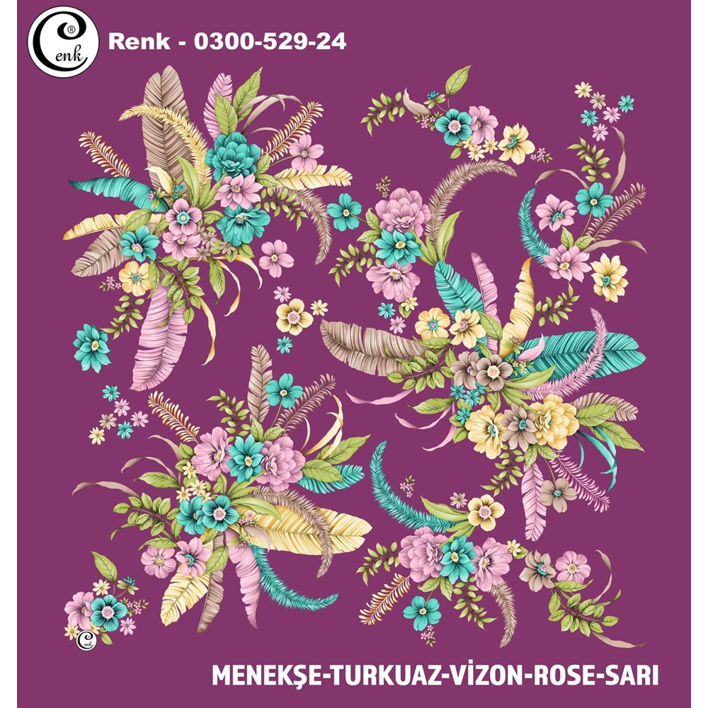 Cenk Desenli Oyalık Yazma - 0300-529