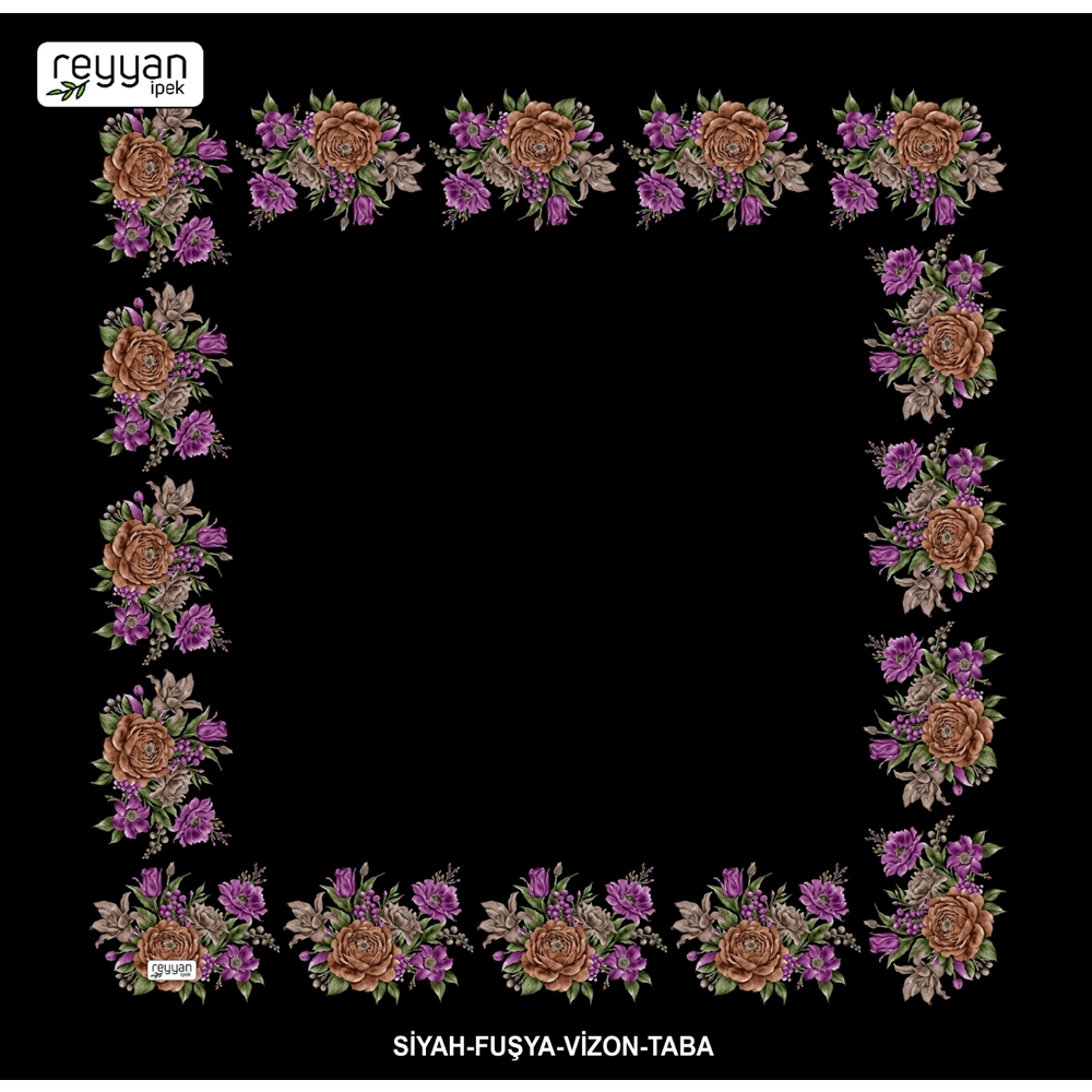 Reyyan İpek Desenli Oyalık Yazma - 14986 - Renk-08