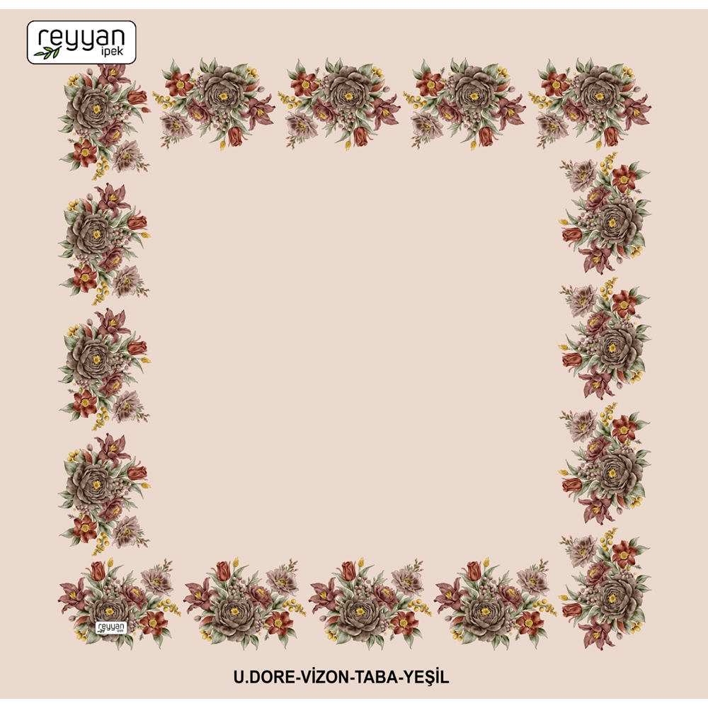 Reyyan İpek Desenli Oyalık Yazma - 14986 - Renk-08
