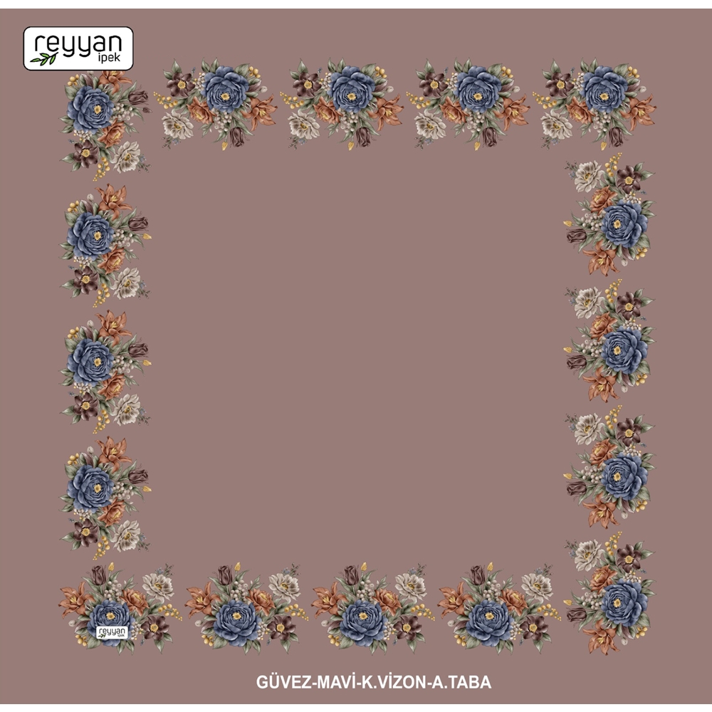 Reyyan İpek Desenli Oyalık Yazma - 14986 - Renk-08