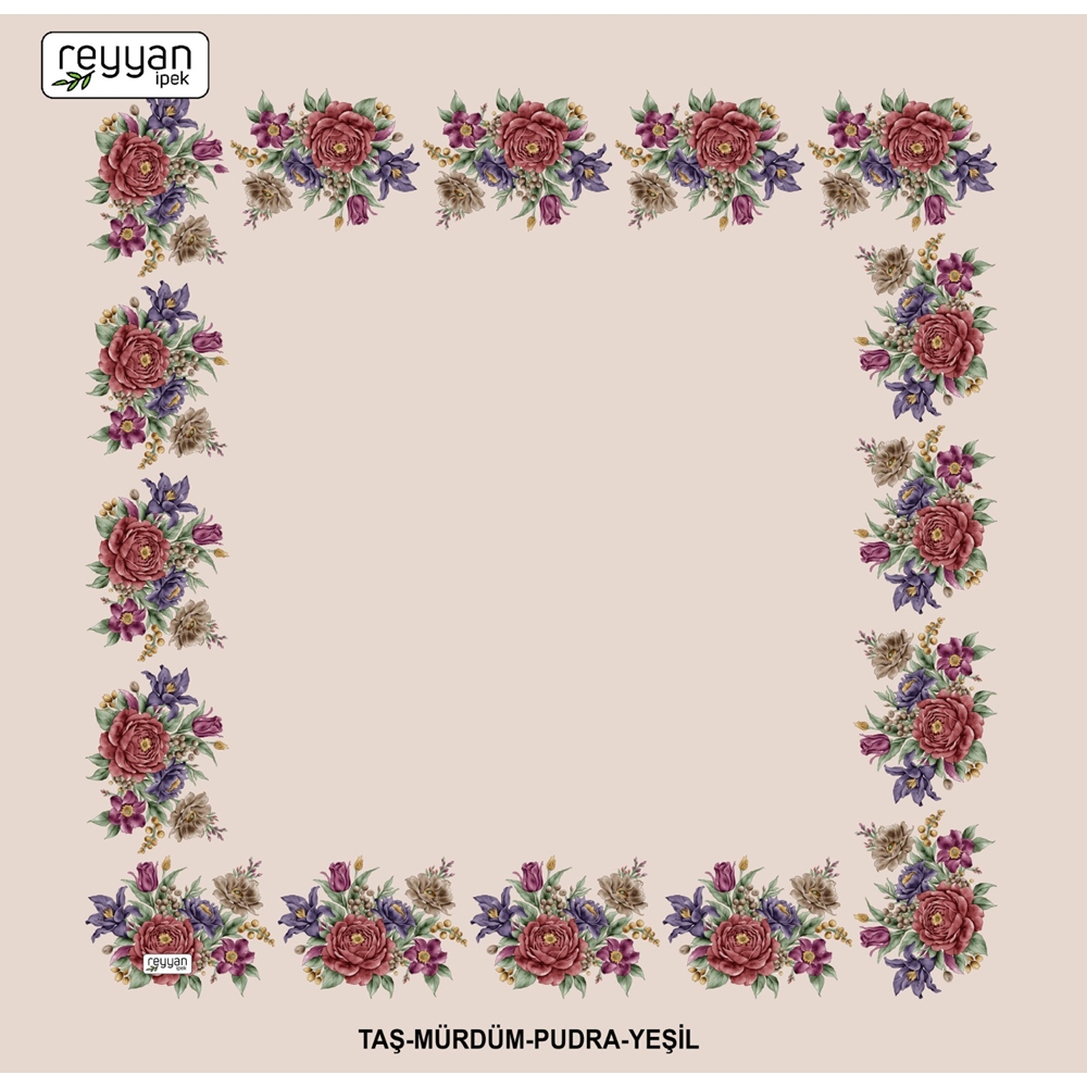 Reyyan İpek Desenli Oyalık Yazma - 14986 - Renk-08