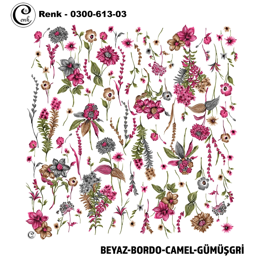 Cenk Desenli Oyalık Yazma - 0300-613 - Renk-12