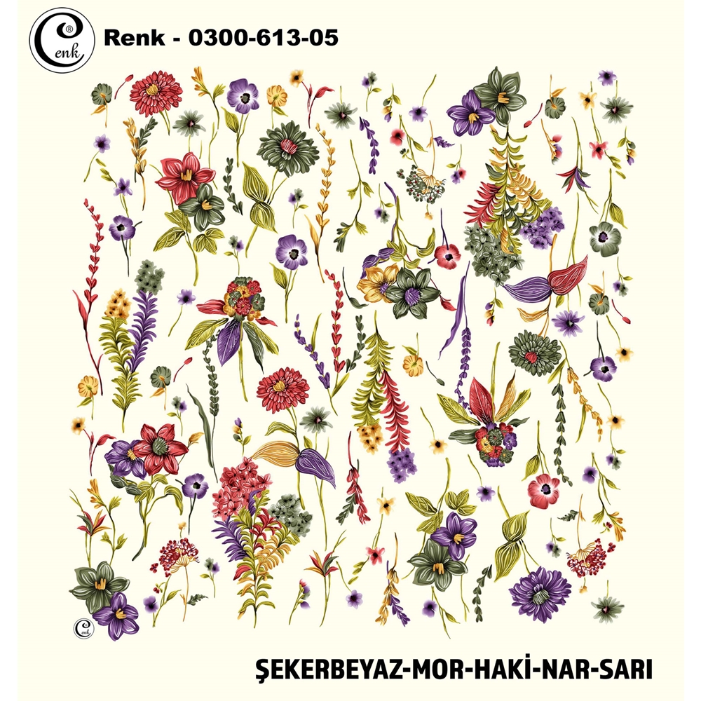 Cenk Desenli Oyalık Yazma - 0300-613 - Renk-12