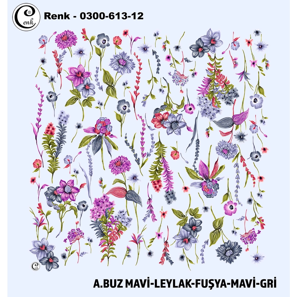 Cenk Desenli Oyalık Yazma - 0300-613 - Renk-12