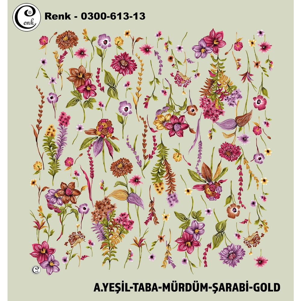 Cenk Desenli Oyalık Yazma - 0300-613 - Renk-12