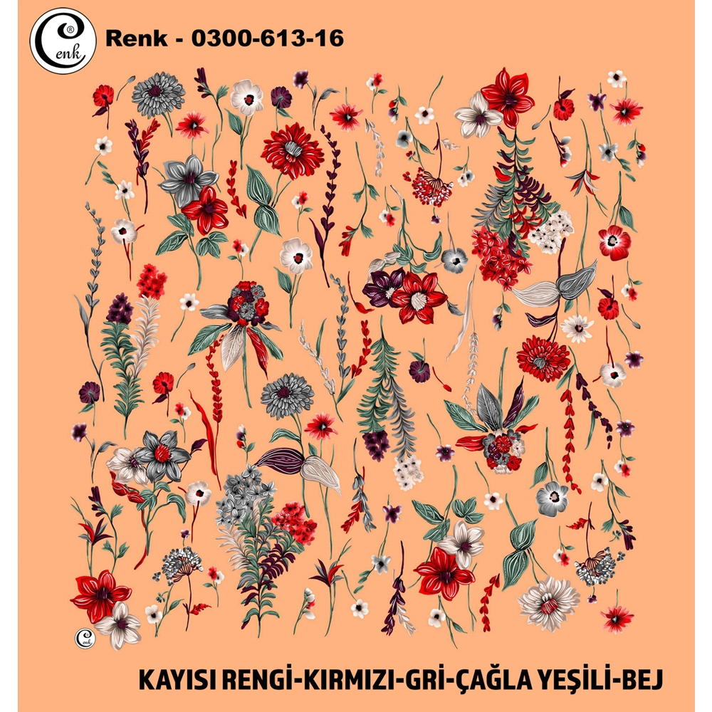 Cenk Desenli Oyalık Yazma - 0300-613 - Renk-12