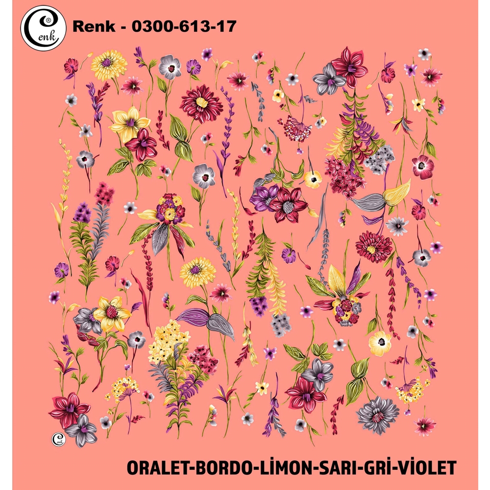 Cenk Desenli Oyalık Yazma - 0300-613 - Renk-12