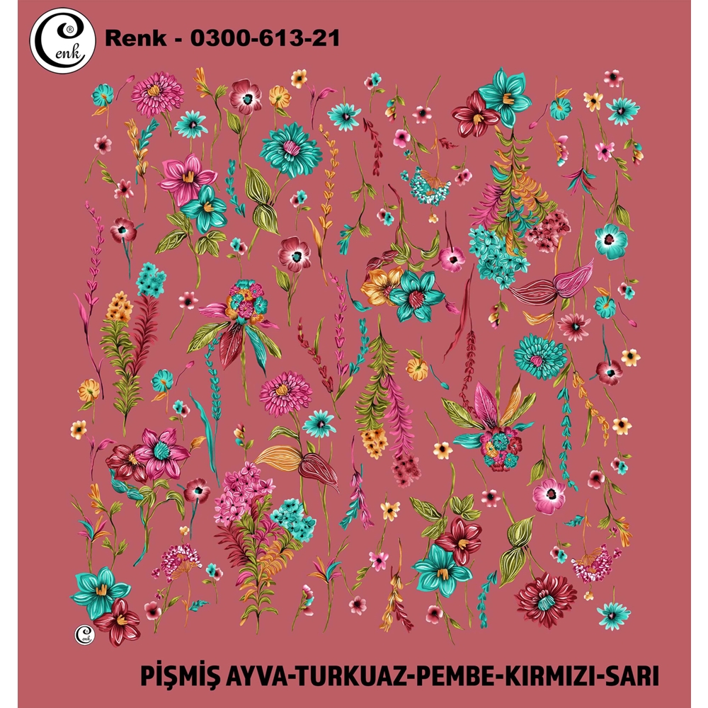 Cenk Desenli Oyalık Yazma - 0300-613 - Renk-12