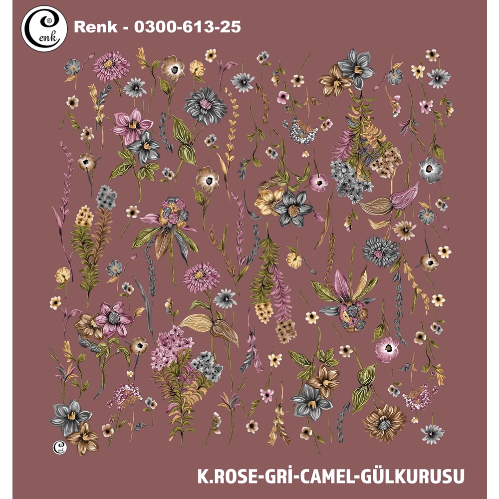 Cenk Desenli Oyalık Yazma - 0300-613 - Renk-12