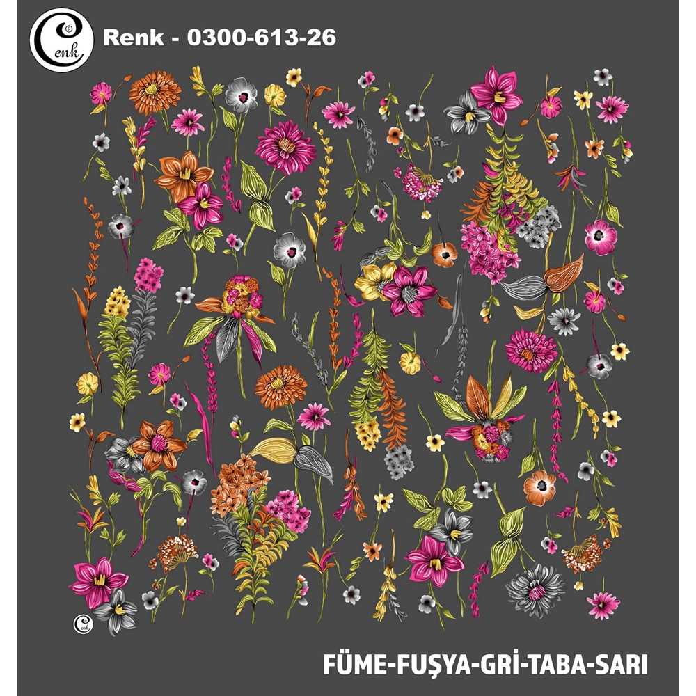 Cenk Desenli Oyalık Yazma - 0300-613 - Renk-12